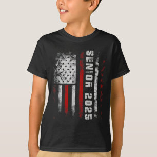 Camiseta Mais velho 2025 American Flag Shirt Usa Graduation