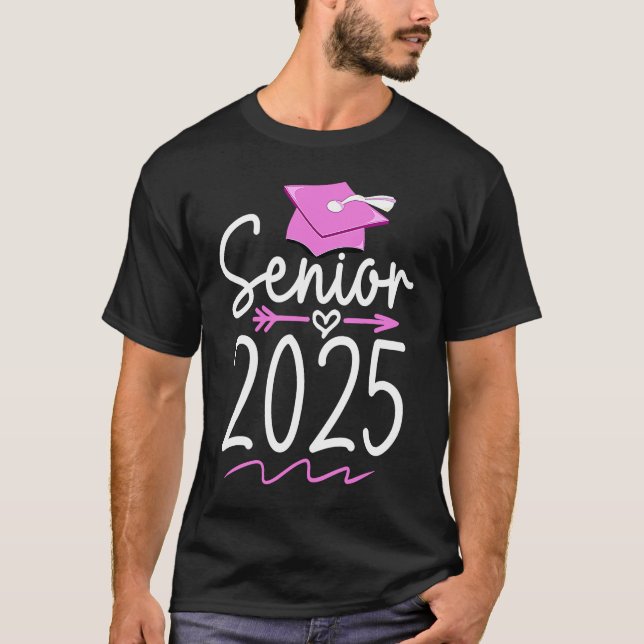 Camiseta Mais velho 2025 Classe de Graduação do Segundo gra (Frente)