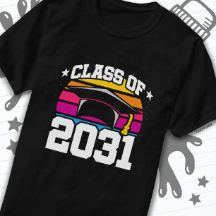 Camiseta Mais velho 2031 Classe de Graduação de 2031 Retro