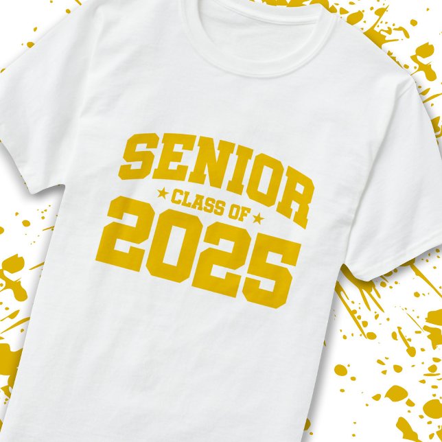 Camiseta Mais velho ano 2025 - Graduação escolar - Classe d (Count down to graduation with our classic, commemorative Senior Class of 2025 t-shirt! -Teemixer)