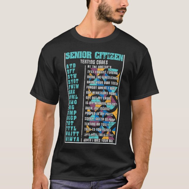Camiseta Mais velho Cidadão - Códigos de Textura Vovô Sofri (Frente)
