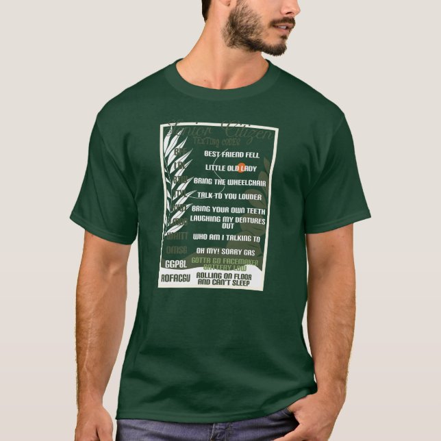 Camiseta Mais velho Cidadão Enviando Códigos Engraçado Vovô (Frente)