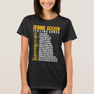 Camiseta Mais velho Cidadão Mensagem de Código Engraçado Id