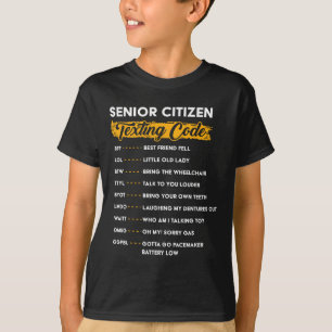 Camiseta Mais velho Cidadão&# s Código de Textos Engraçado