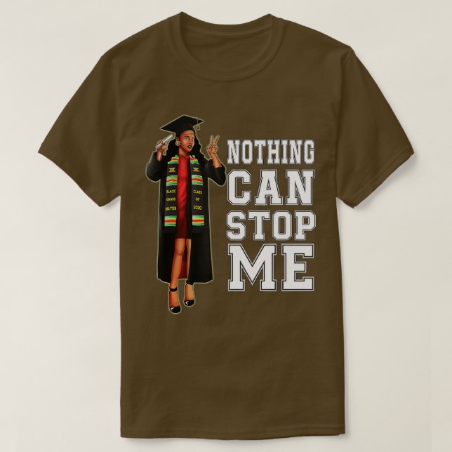 Camiseta Mais velho Classe de Graduação Afro-Americana 2020 (Frente do Design)