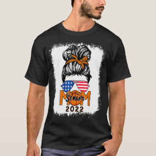 Camiseta Mais velho de basebol Messy Bun Mãe 2022 Branquead