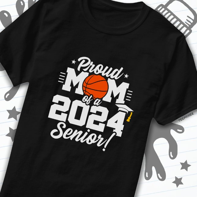 Camiseta Mais velho de basquete Classe 2024 - Mãe Orgulhosa (Criador carregado)