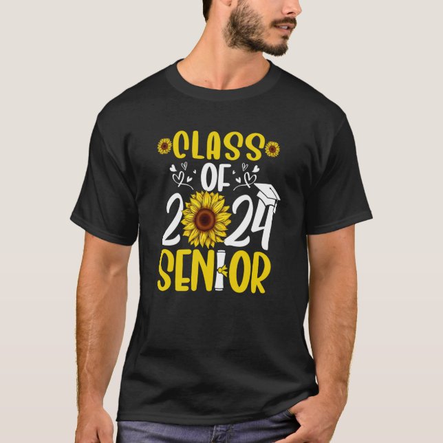 Camiseta Mais velho de Graduação de Girassol Classe 2024 24 (Frente)