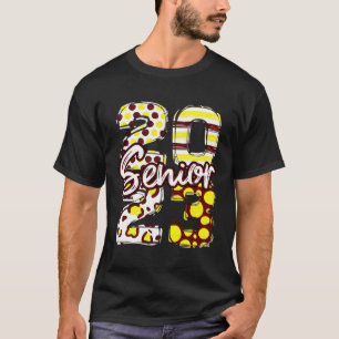 Camiseta Mais velho De Graduação Maroon E Mais velho Dourad