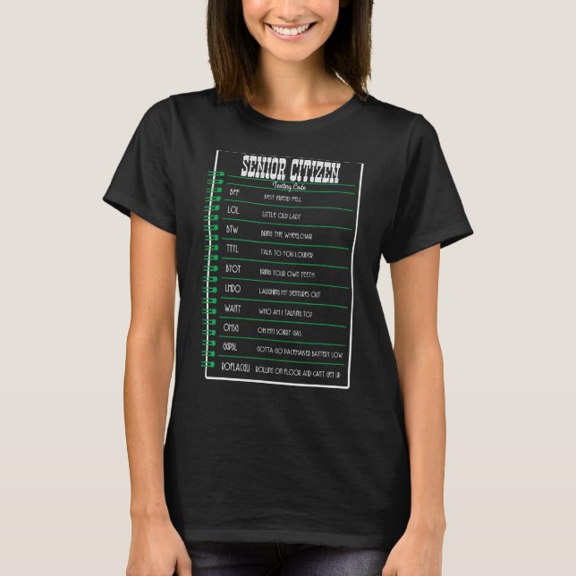 Camiseta Mais velho de notebook Código de mensagens de text (Frente)