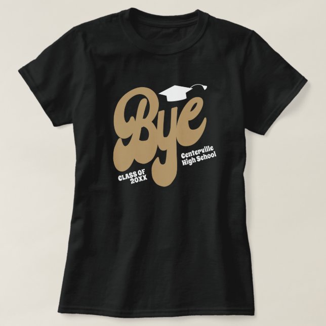 Camiseta Mais velho Dourado Boné de formatura (Frente do Design)
