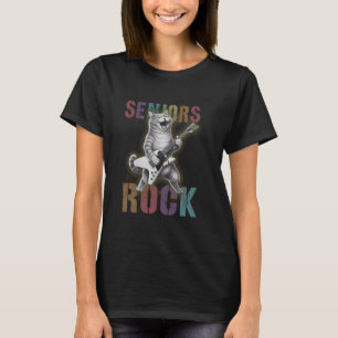 Camiseta Mais velho Engraçados RÓCK Cat Lover Graduado Sina