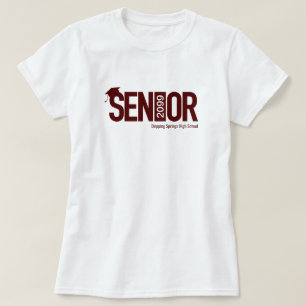 Camiseta Mais velho Maroon com Boné de formatura