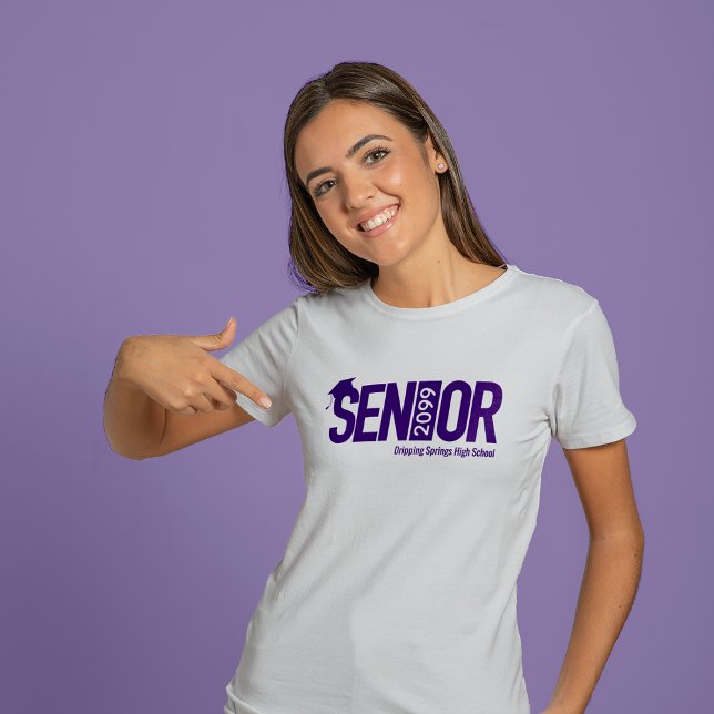 Camiseta Mais velho roxo com Boné de formatura (Criador carregado)