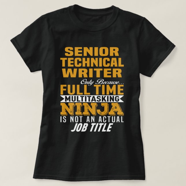 Camiseta Mais velho Technical Writer (Frente do Design)