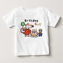 Camiseta Maisy Birthday Girl, 3 anos