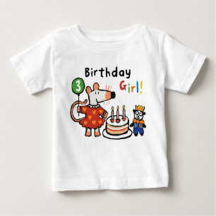 Camiseta Maisy Birthday Girl, 3 anos
