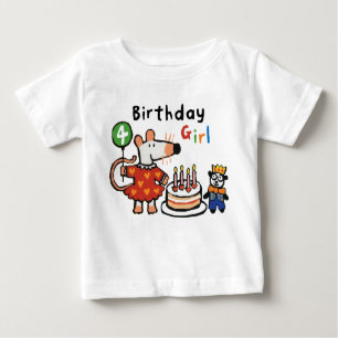 Camiseta Maisy Birthday Girl, 4 anos