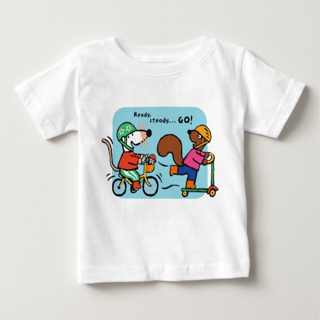 Camiseta Maisy Dirige uma bicicleta com Cyril Toddler T-Shi (Frente)
