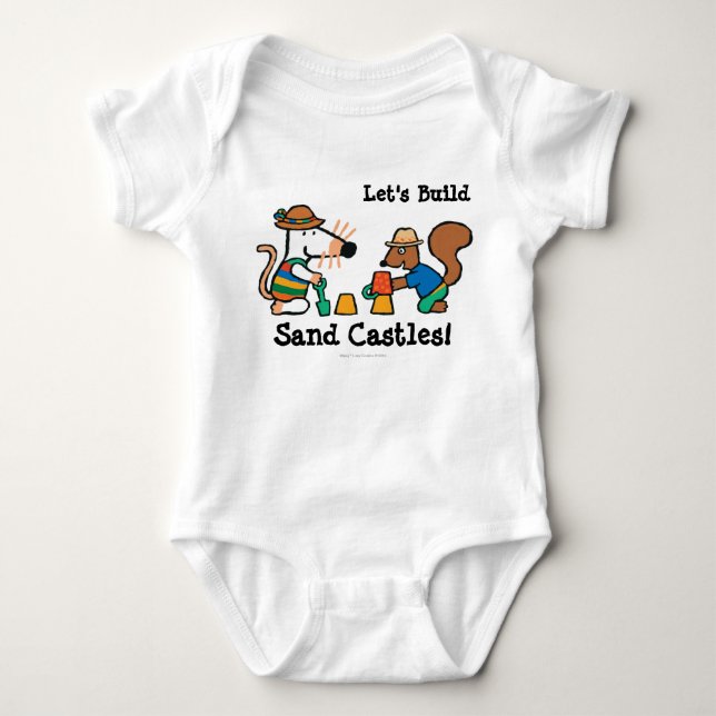 Camiseta Maisy e Cyril constroem um castelo da areia (Frente)