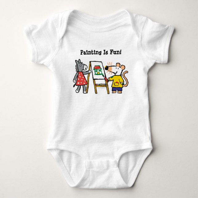 Camiseta Maisy e Dotty Paint na pré-escola (Frente)