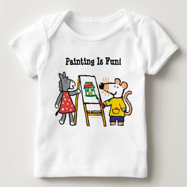 Camiseta Maisy e Dotty Paint na pré-escola (Frente)