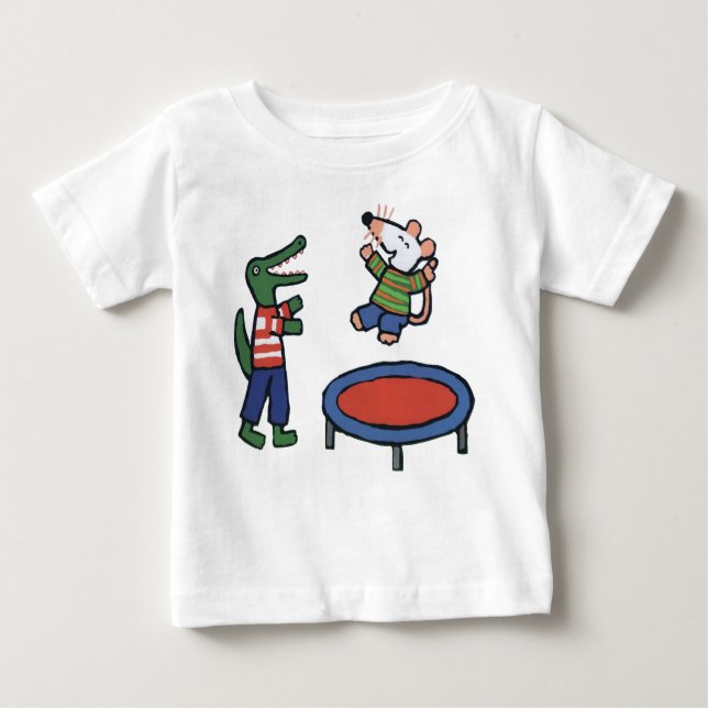 Camiseta Maisy Jumps em Trampoline (Frente)