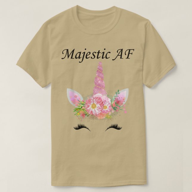 Camiseta Maiúscula AF,Coroa Mágica Unitária Rosa Rosa Rosa (Frente do Design)