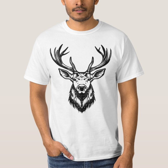 Camiseta Maiúscula Stag Head (Frente)