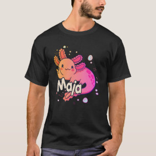 Camiseta MAJA - Belo nome de menina com adorável AXOLOTL