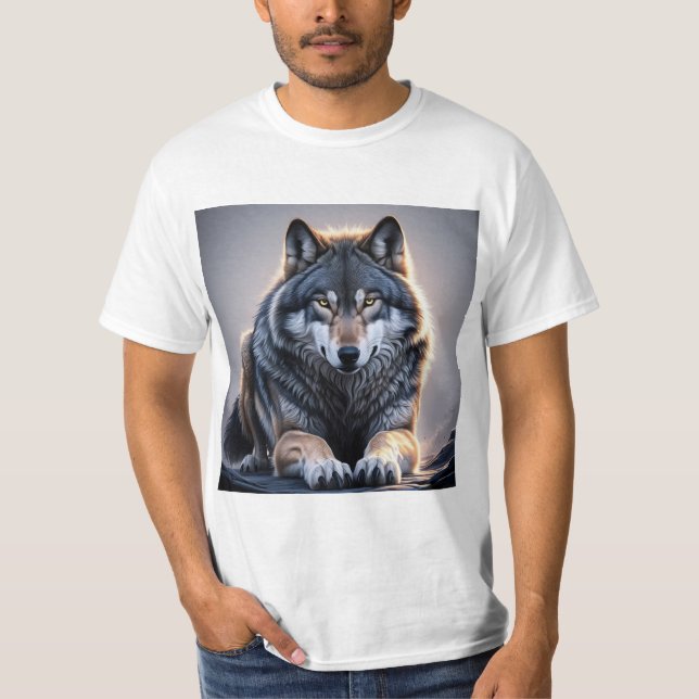 Camiseta Majestad Silenciosa: El Lobo Gris (Frente)