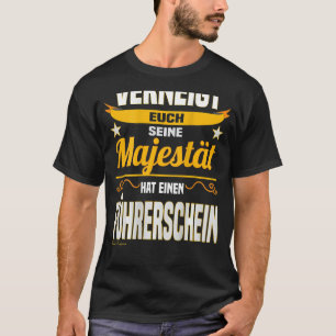 Camiseta Majestade dizendo iniciante da carta de condução