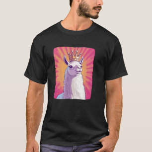 Camiseta Majestade do Lhama com um Apelo Cômico à Coroa