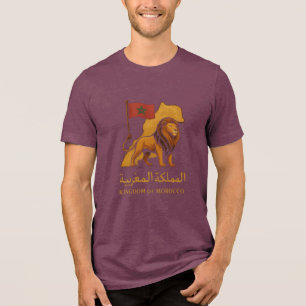 Camiseta "Majestade Dourada de Marrocos   Leão e Reino Árab