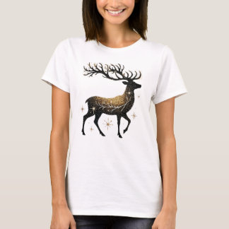 Camiseta Majestade Dourada Starry Reindeer