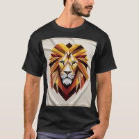 Majestade Poligonal: Camisa-T de Leão Geométrico