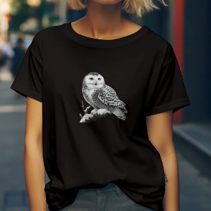 Camiseta Majestade Snowy Owl Perched