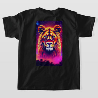 Camiseta "Majestade Tribal: Logotipo Lion Geométrico T-Shir