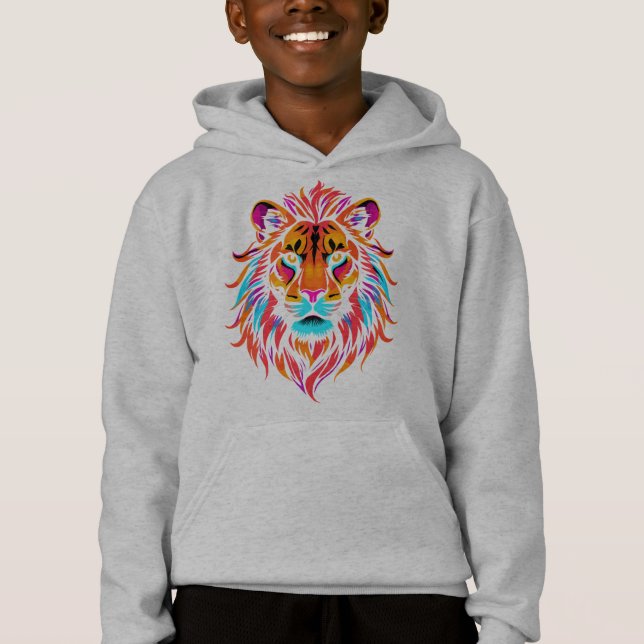 Camiseta Majestätischer neon Löwe (Frente)