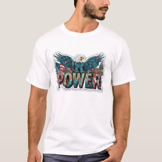 Camiseta Majestic eagle spreads wings with patriotic power.