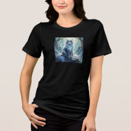 Camiseta **Majestic Fantasy Cat with Mystical Aura – High F