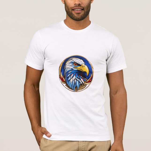 Camiseta Majestic Soar: Intricately Woven Eagle Design (Frente)