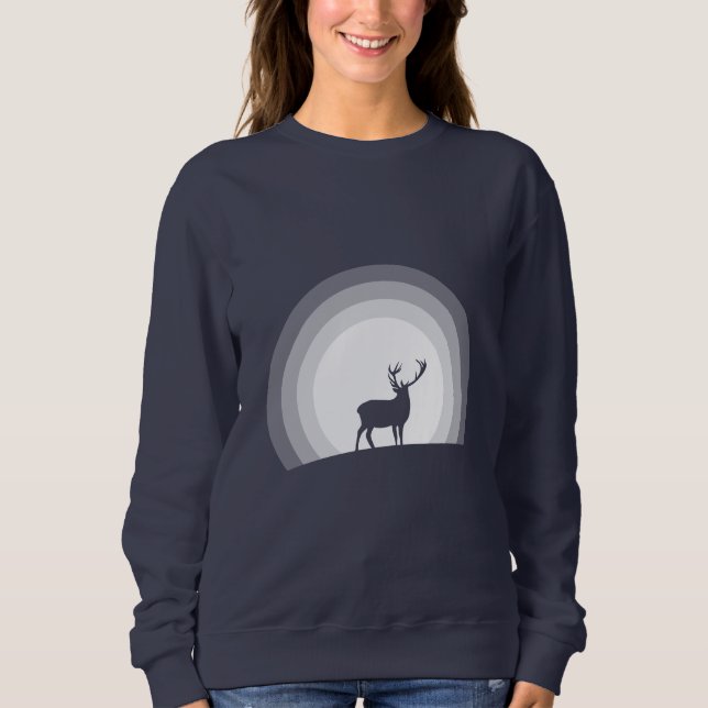Camiseta Majestic Stag Silhouette Under Lunar Light (Frente)