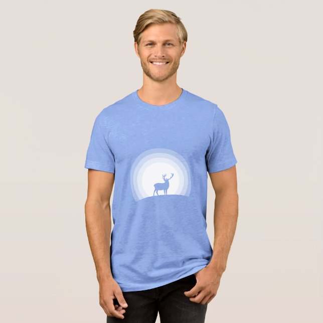 Camiseta Majestic Stag Silhouette Under Lunar Light (Frente Completa)