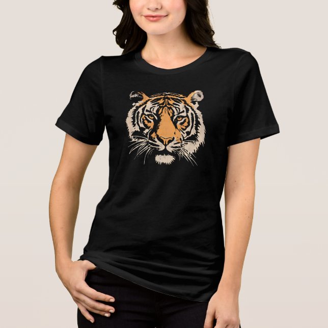 Camiseta Majestic Tiger Face Illustration – Bold Wildlife  (Frente)