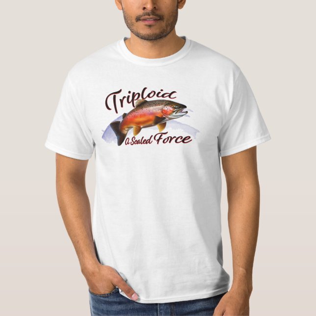Camiseta Majestic Triploid Rainbow Trout "A Scaled Force" (Frente)