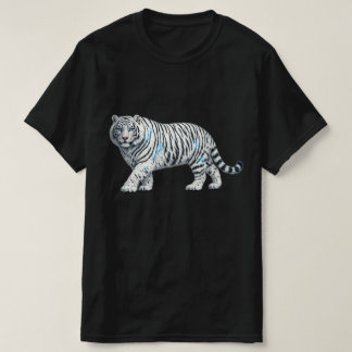 Camiseta Majestic White Tiger Artistic Graphic Black T-Shir