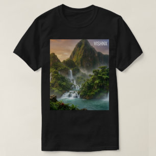 Camiseta Majestosa estética de floresta e cachoeira de fant