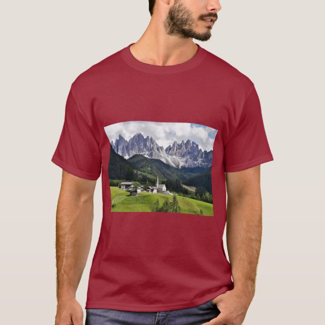 Camiseta Majestosa Montanha Dolomitas (Frente)