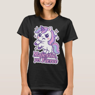 Camiseta Majestosa, porém feroz Kawaii Unicorn